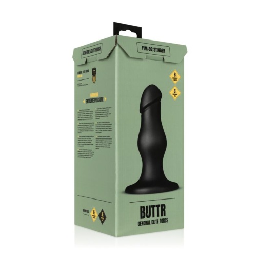 BUTTR - FIM-92 炮弹型 后庭塞假阳具 - 黑色 照片
