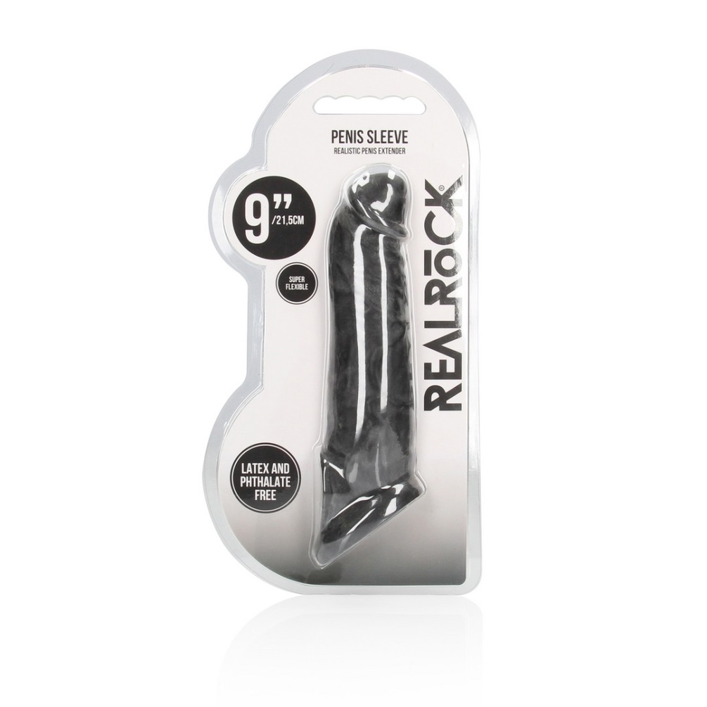 Be the bigger, better deal. The super-lifelike shapes, textu... RealRock - Penis Sleeve 9" - Black photo-10