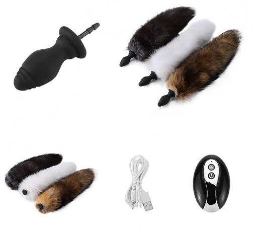 MT - Vibro Fox Tail Plug - Black photo