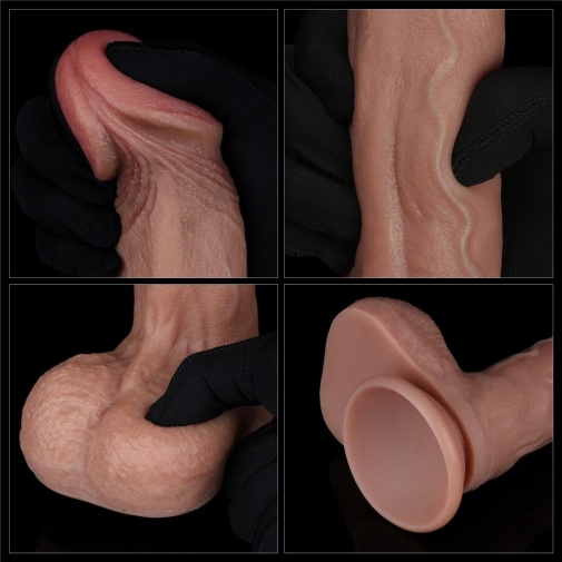 Lovetoy - 9" 双层构造仿真阳具 - 啡色 照片