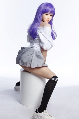 Rosalie Asian Curvy Realistic Sex Doll, Purple Hair, Ultra Soft TPE 158 cm (5’2 ft) photo