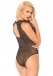 Leg Avenue - Velvet and Lace Starburst Deep-V Teddy - Black - M photo-2
