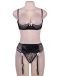 Ohyeah - Open Bra Set w Garter Panty - Black - M photo-11