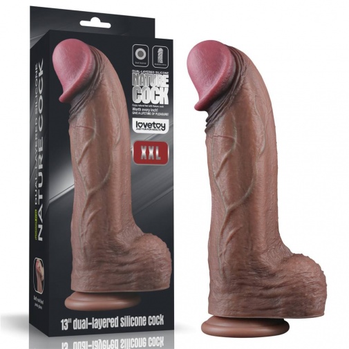 Lovetoy - 13'' XXL双层假阳具 - 啡色 照片