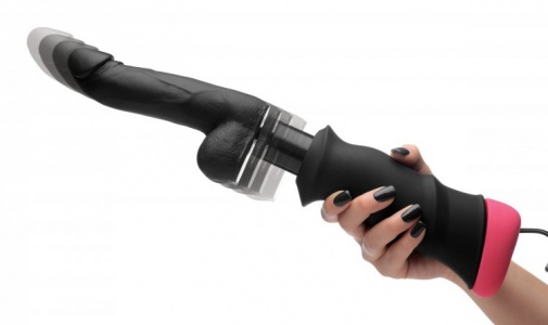 LoveBotz - Mega-Pounder Hand-Held Thrusting Dildo - Black photo