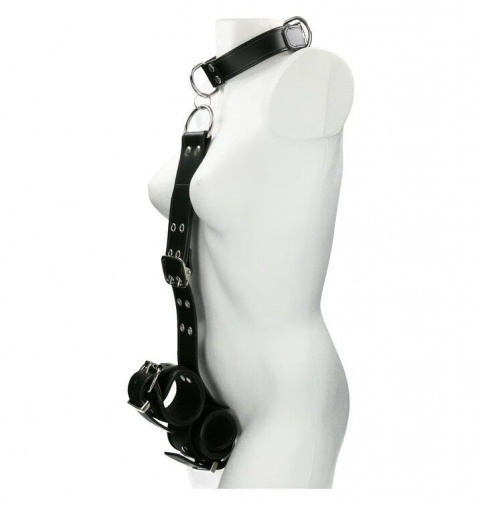 Mister B - Leather Slave Collar w Cuffs - Black photo