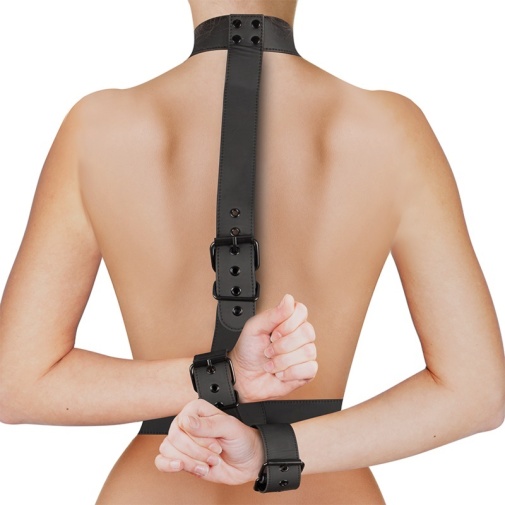 Fetish Submissive - Collar w Cuffs Bondage Set - Black photo