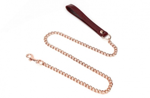 Liebe Seele - Leather Collar w Leash - Wine Red photo