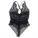 Ohyeah - Lace Floral Sheer Teddy - Black - 3XL photo-8