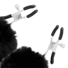 Darkness - Fur Ball Nipple Clamps - Black photo