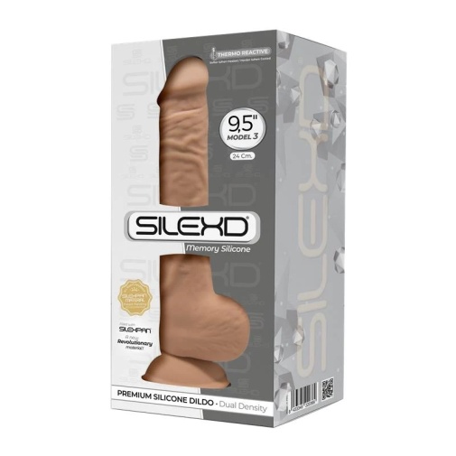 Silexpan - 9.5" Dual Destiny 优质矽胶仿真阳具 - 焦糖色 照片