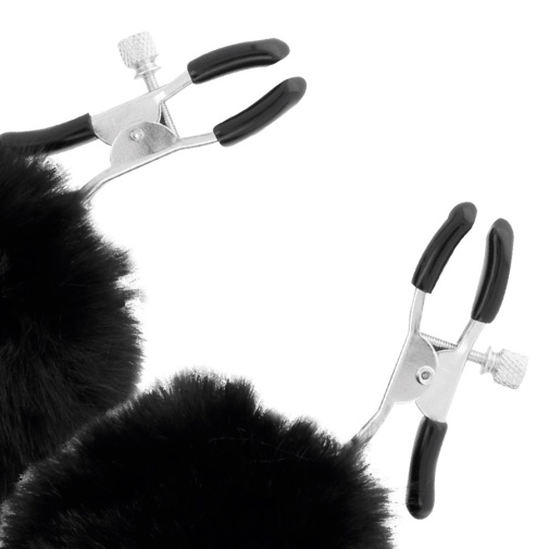 Darkness - Fur Ball Nipple Clamps - Black photo