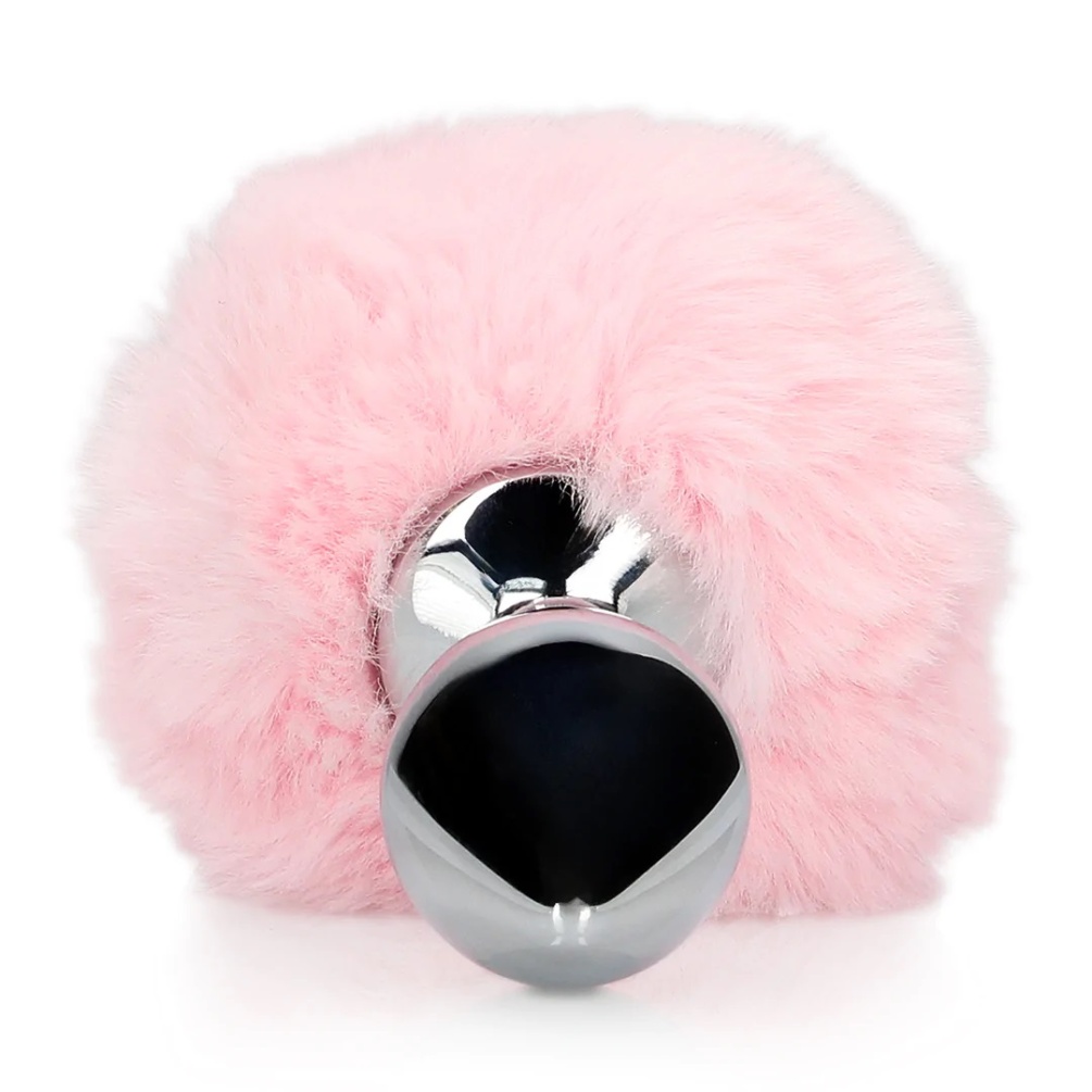 Hopping into a world of fluffy wonder, the Fox Tail Metal Bu... Ouch - Bunny Tail Plug - Pink photo-4