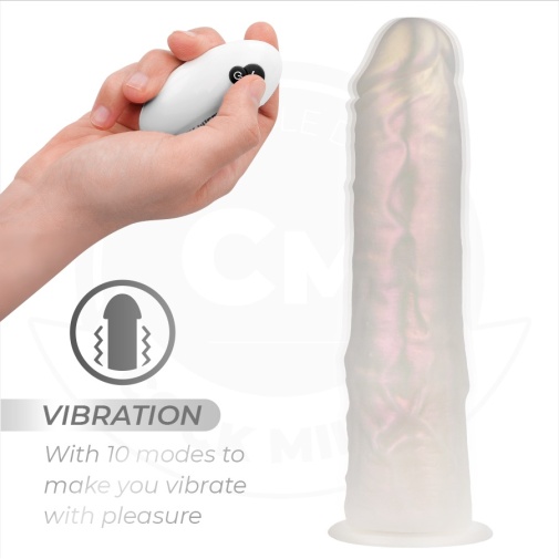 Cock Miller - 21.5cm 可遥控 发光震动假阳具 - 珍珠色 照片