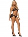 Leg Avenue - Rhinestone 3pcs Set - Black - M photo-5
