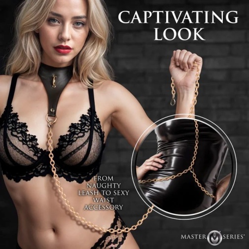 Master Series - Captivate Collar w Body Chain - Black photo