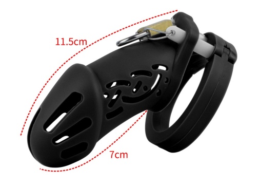 FAAK - Silicone Chastity Cage 113 - Black photo