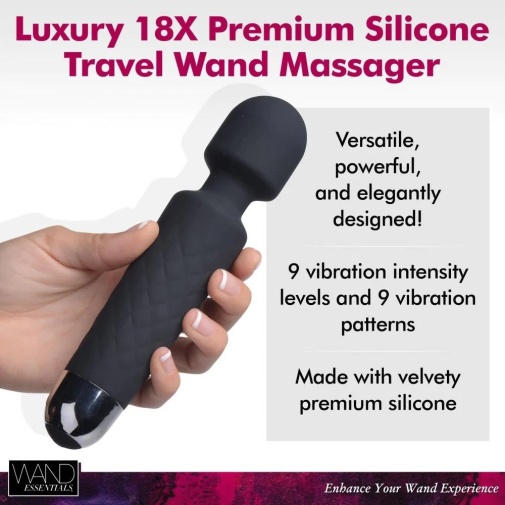 Wand Essentials - 18X Luxury Travel Massager - Black photo