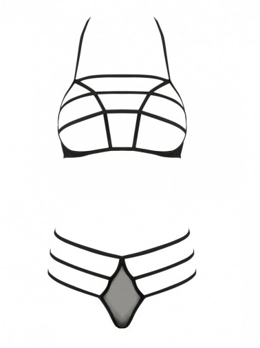 Passion - Rita Set w Open Bra - Black - S/M photo