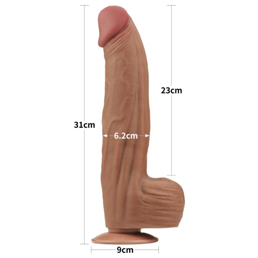 Lovetoy - 12" Sliding Skin Dildo - Brown 照片
