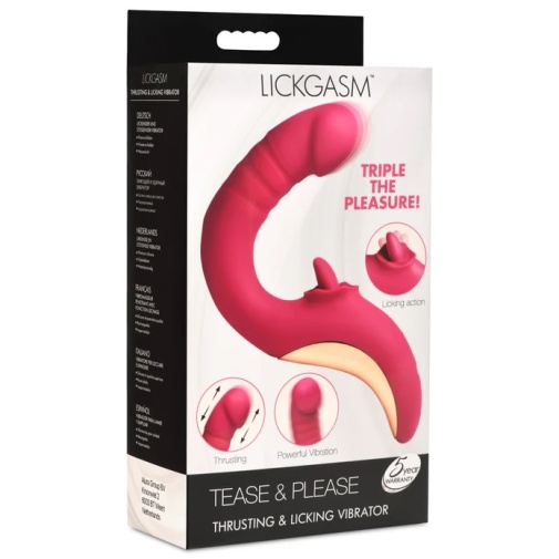 Lickgasm - Tease & Please 抽插舔舐 震動棒 - 粉紅色 照片