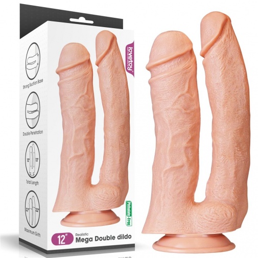 Lovetoy - 12" 巨型双头仿真阳具 - 肉色 照片