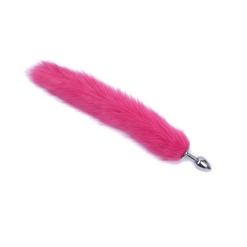 MT - Anal Plug S-size with Artificial Wool Tail - Red Rose photo