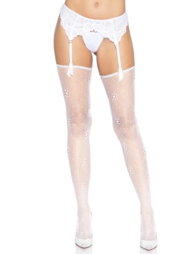 Leg Avenue - Daisy Dot Stockings - White photo