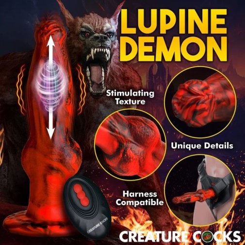 Creature Cocks - Hell Wolf 地狱狼抽插式仿真阳具 - 红色 照片