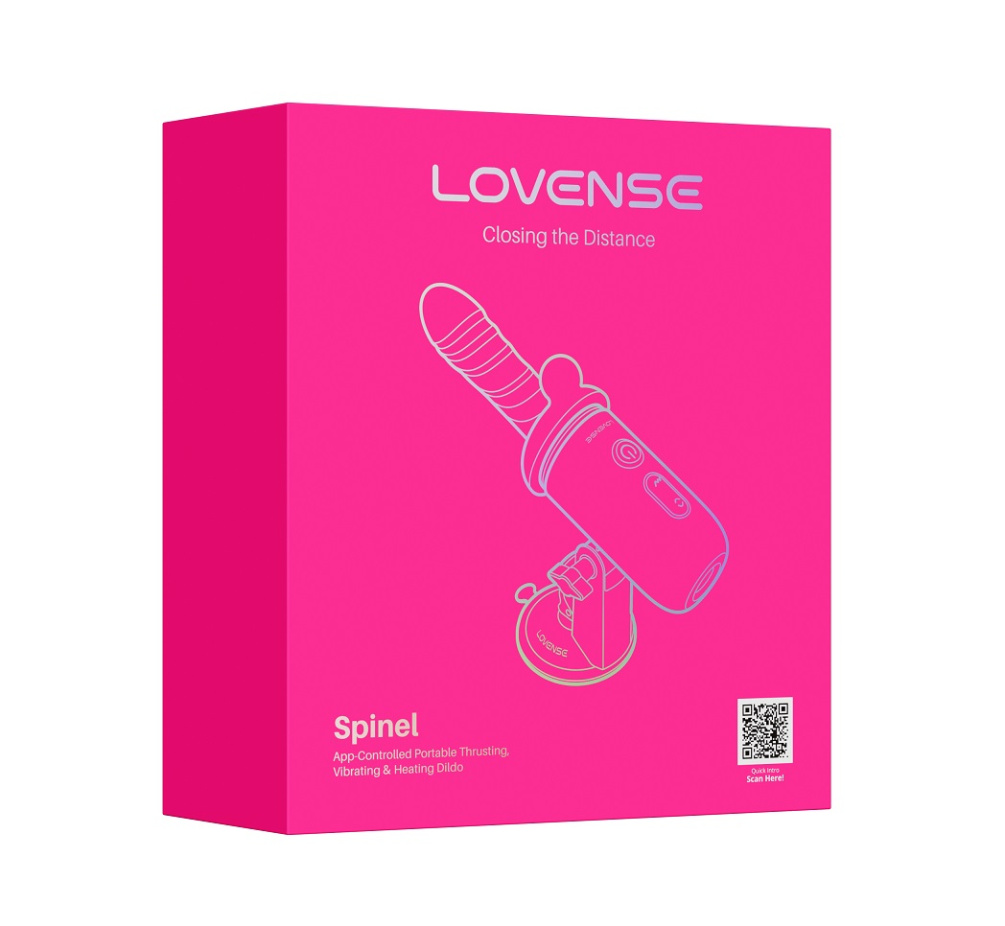 Lovense - Spinel 可APP控推撞抽插加热式按摩棒手持/吸啜底盘 - 粉红色配蓝色 照片-21