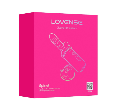 Lovense - Spinel 可APP控推撞抽插加热式按摩棒手持/吸啜底盘 - 粉红色配蓝色 照片