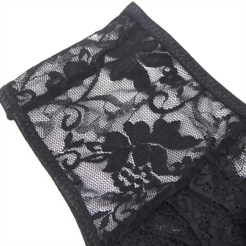 Ohyeah - Lace Crotchless Panty - Black - 2XL photo