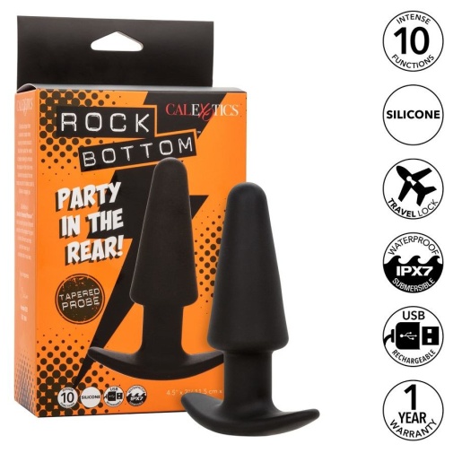 CEN - Rock Bottom 锥形后庭震动器 - 黑色 照片