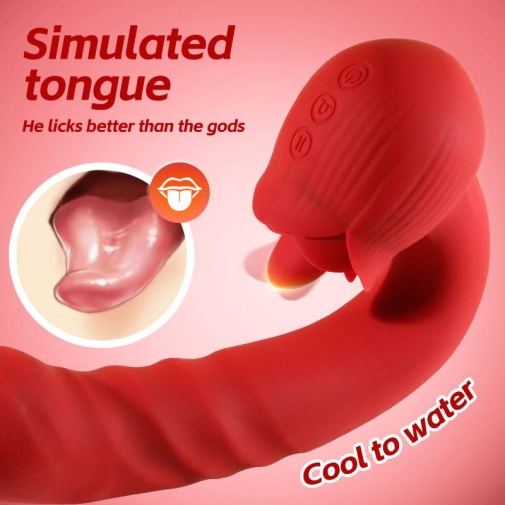 Secwell - Rose Thrusting Vibrator - Red photo
