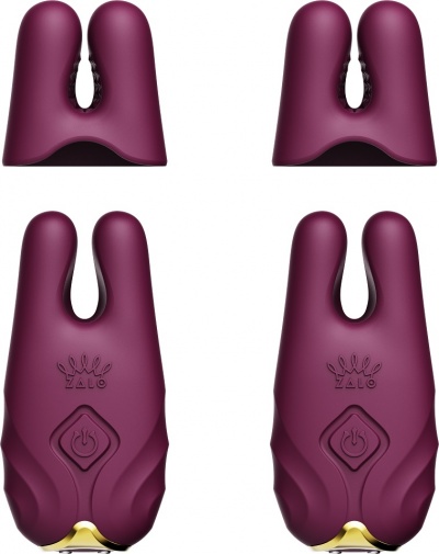 Zalo - Nave APP Vibro Nipple Clamps - Velvet Purple photo