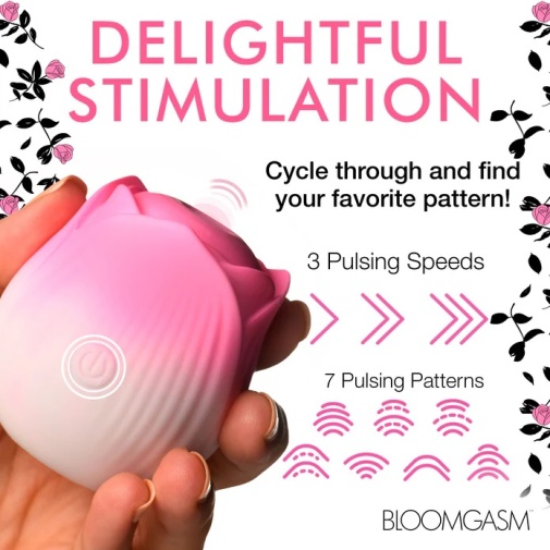 Bloomgasm - Pulsing Petals Rose Stimulator - Pink photo