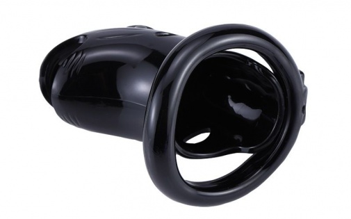 MT - Plastic Chastity Cage w Magic Lock - Black photo