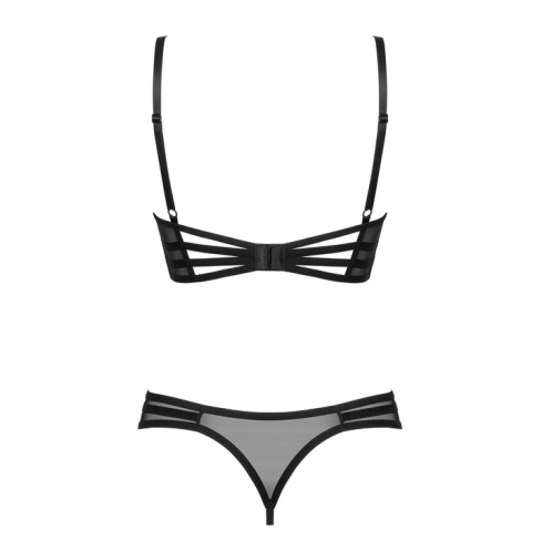 Obsessive - Roxelia Crotchless 2pcs Set - Black - M/L photo