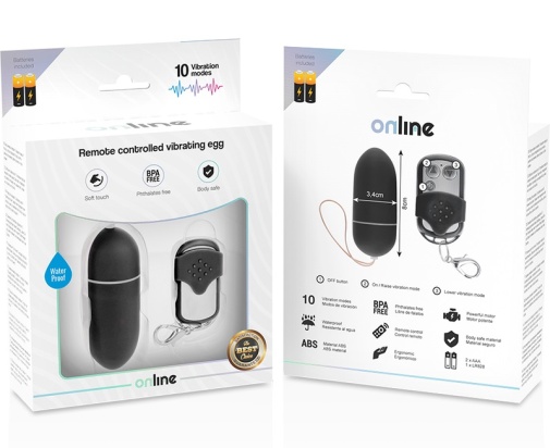 Online - Vibro Egg w Remote L - Black photo