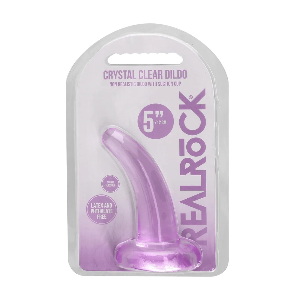 Ready for a CRYSTAL CLEAR orgasm? Reach your finest climax i... RealRock - 5" Non-Realistic Dildo - Purple photo-5