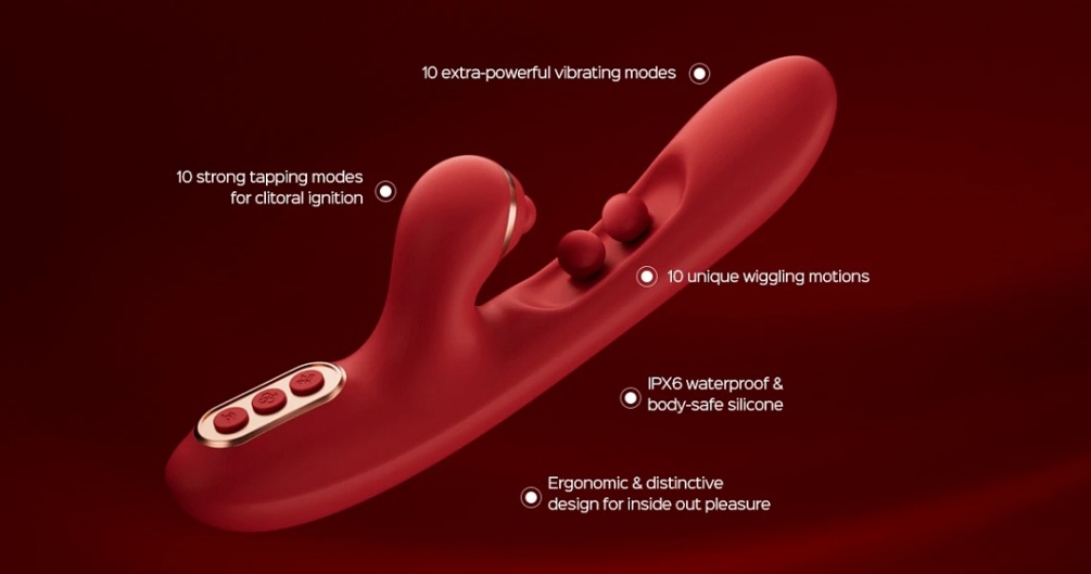 TICKLER stands out thanks to its ingenious twin ball design.... Honey Play Box - Tickler Wiggling G-Spot Vibrator - Black photo-5