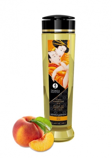 Shunga - 刺激有机按摩油 香甜桃子 - 240ml 照片