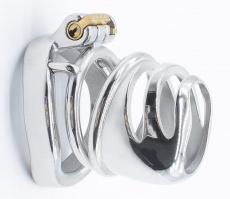 FAAK - Chastity Cage 13 w Curved Ring 45mm - Silver photo