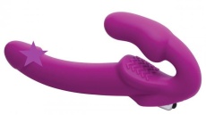 Strap U - Vibrating Strapless Silicone Strap-on Dildo - Pink photo