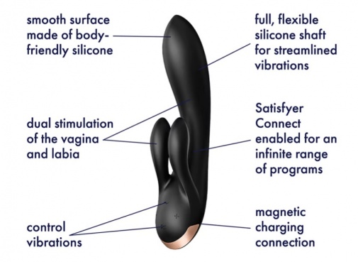 Satisfyer - Double Flex Rabbit - Black photo
