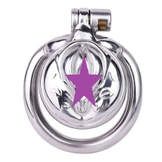 FAAK - 仿陰唇金屬製男用貞操鎖 45mm - 黑色 照片