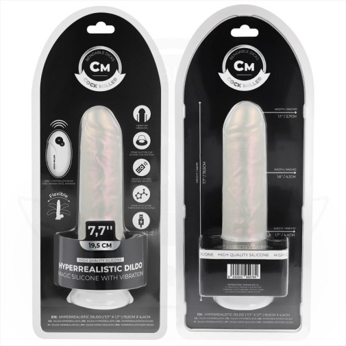 Cock Miller - 19.5cm 可遥控 发光震动假阳具 - 珍珠色 照片