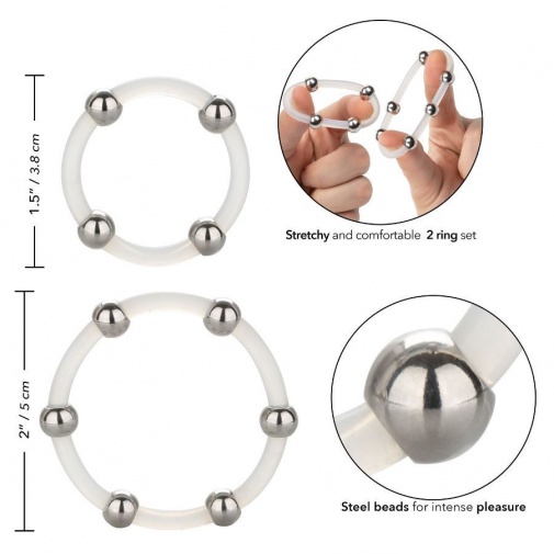 CEN - Steel Beaded Silicone Ring Set photo