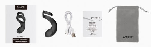 SVAKOM - Benedict Double Ring Perineum Stimulator - Black photo