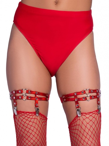 Leg Avenue - 心形大腿吊襪帶 - 紅色 照片